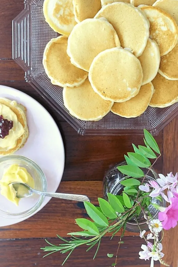 pikelets on plate