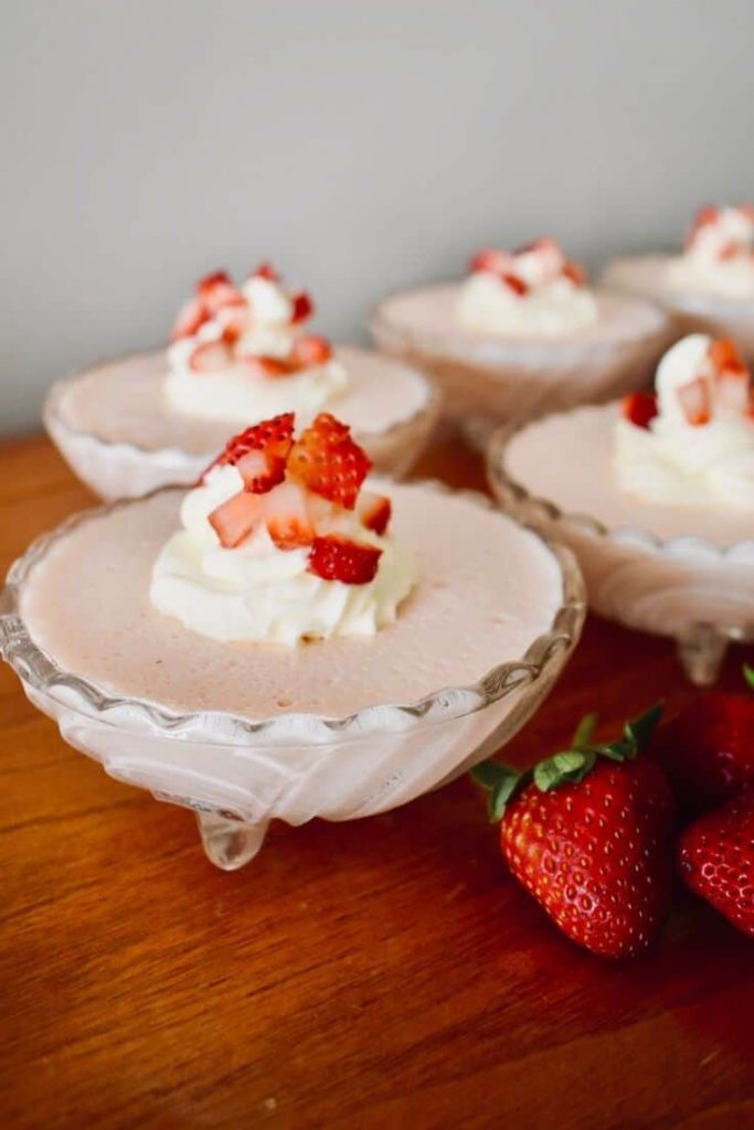 Flummery in glass dish