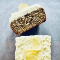 banana cake with lemon frosting