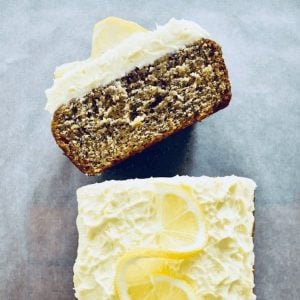 banana cake with lemon frosting