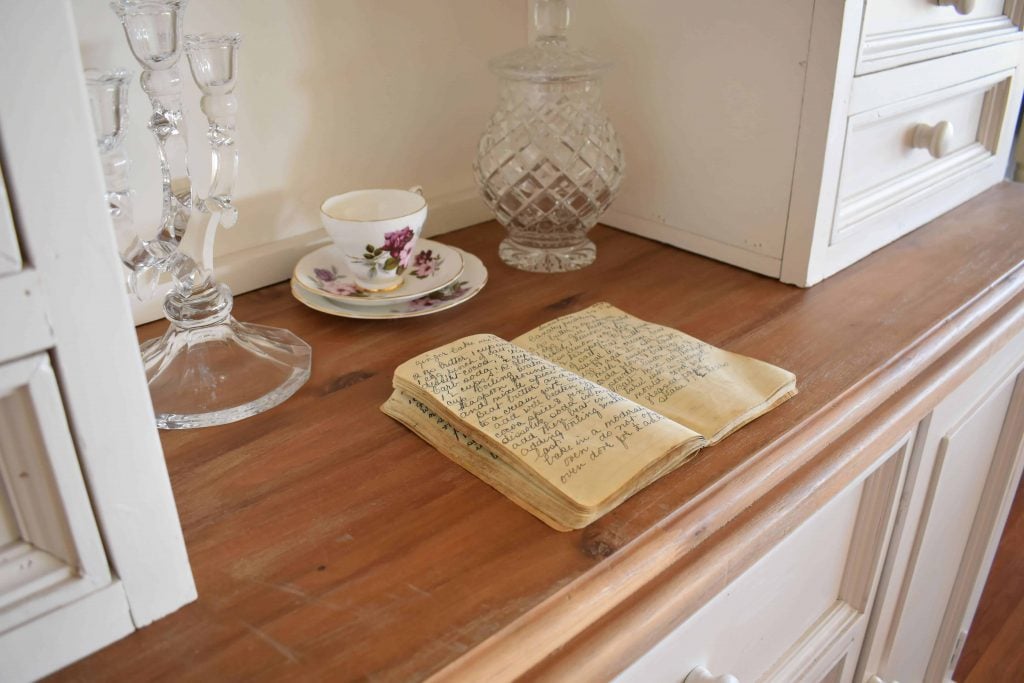 cookbook sitting on shelf