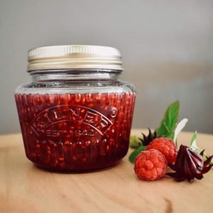 raspberry and rosella jam