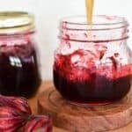 Rosella Jam in jar.