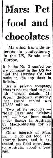 mars bar slice newspaper article