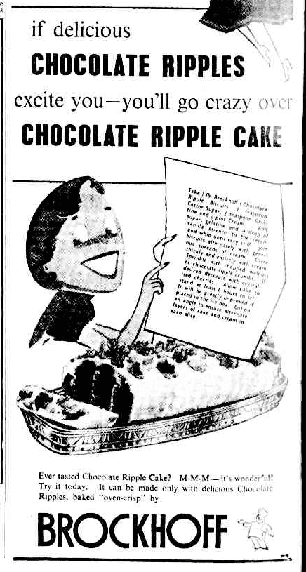 chocolate ripple cake ad
