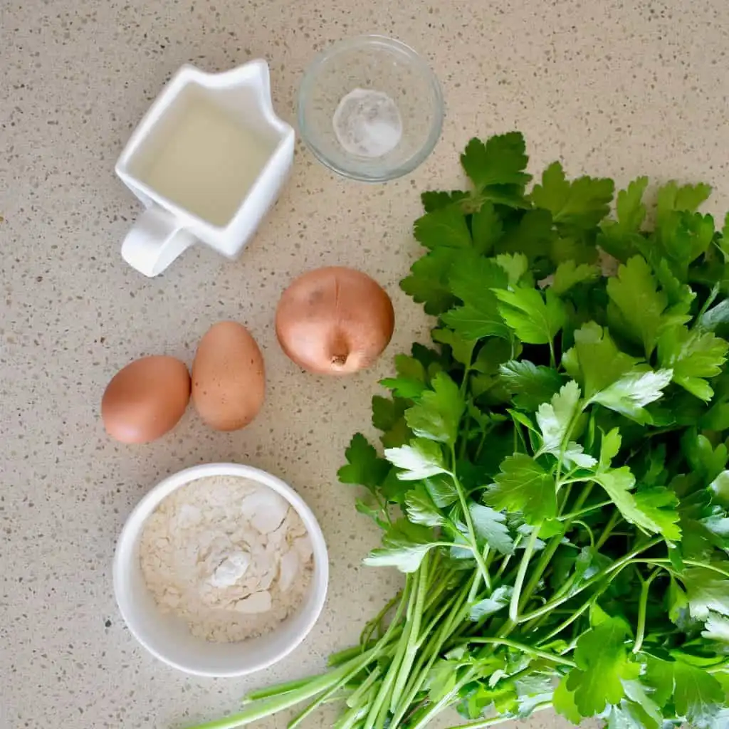 ingredients for parsley fritters