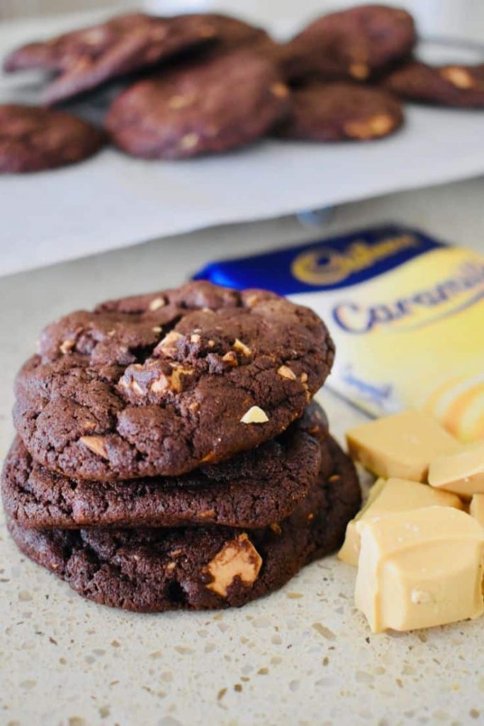 choc caramilk cookies