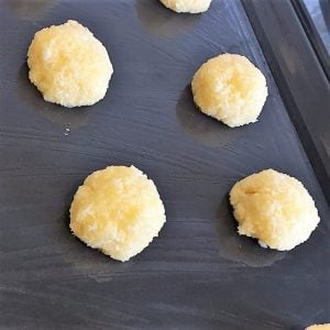 coconut biscuits on tray