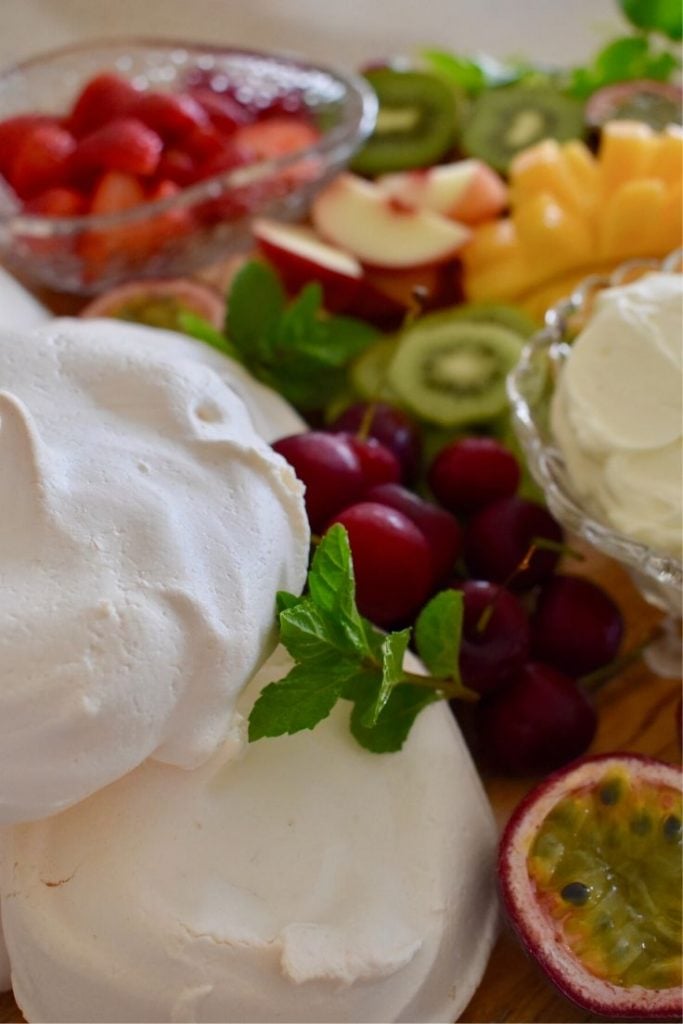 pavlova grazing board close up