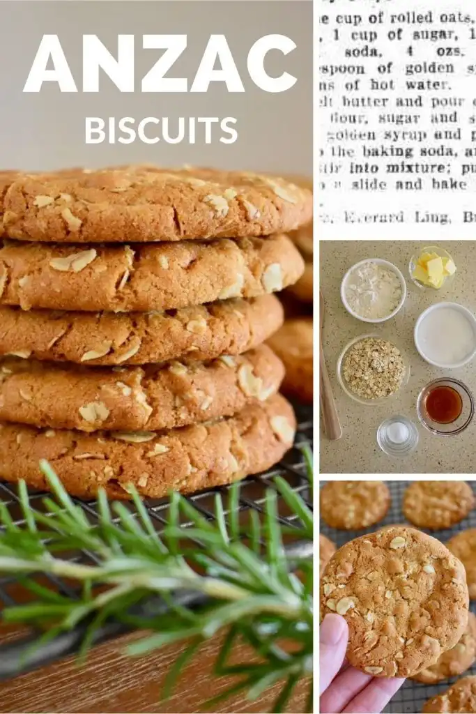 anzac biscuits collage pin