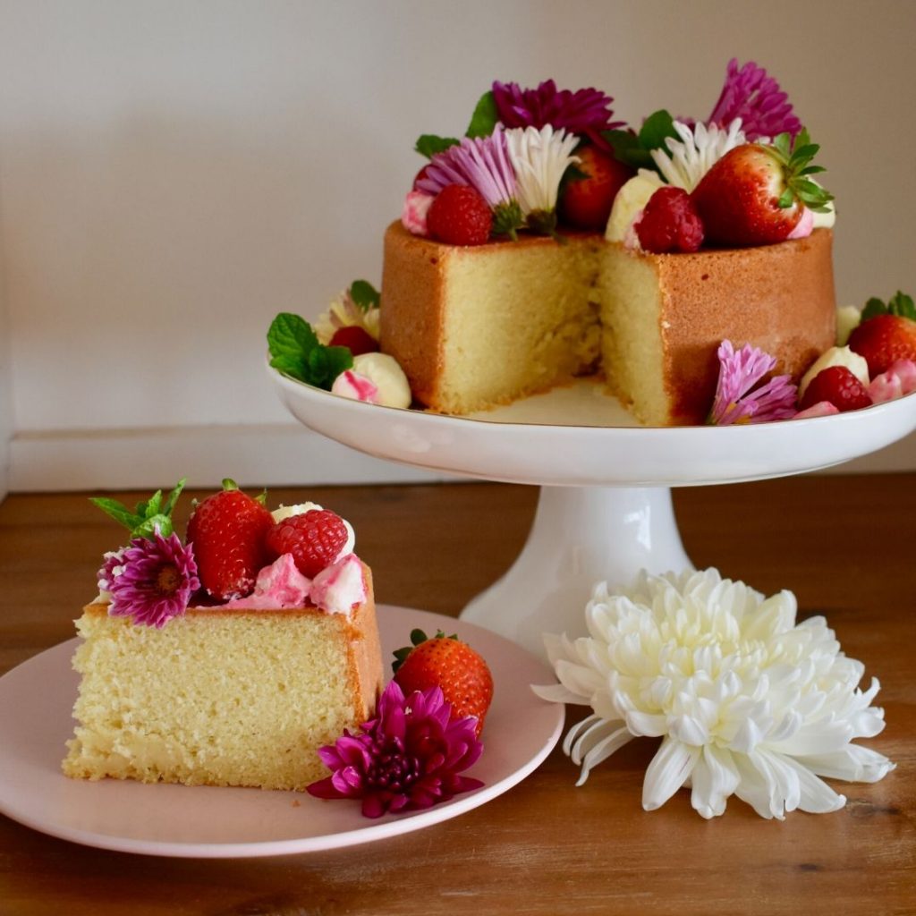 sliced mothers day cake