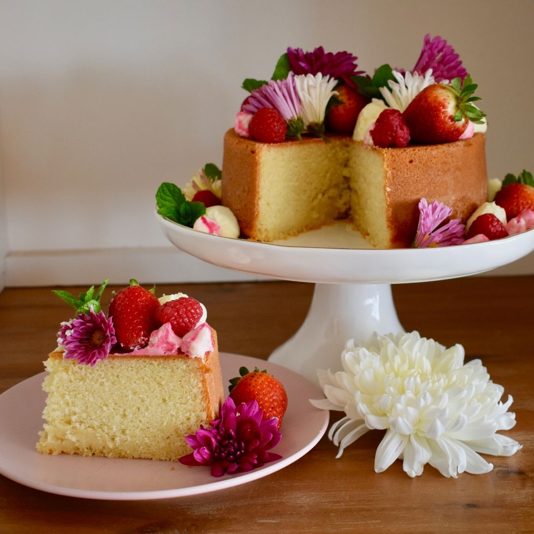sliced-mothers-day-cake slice of mothers day cake with cake behind it