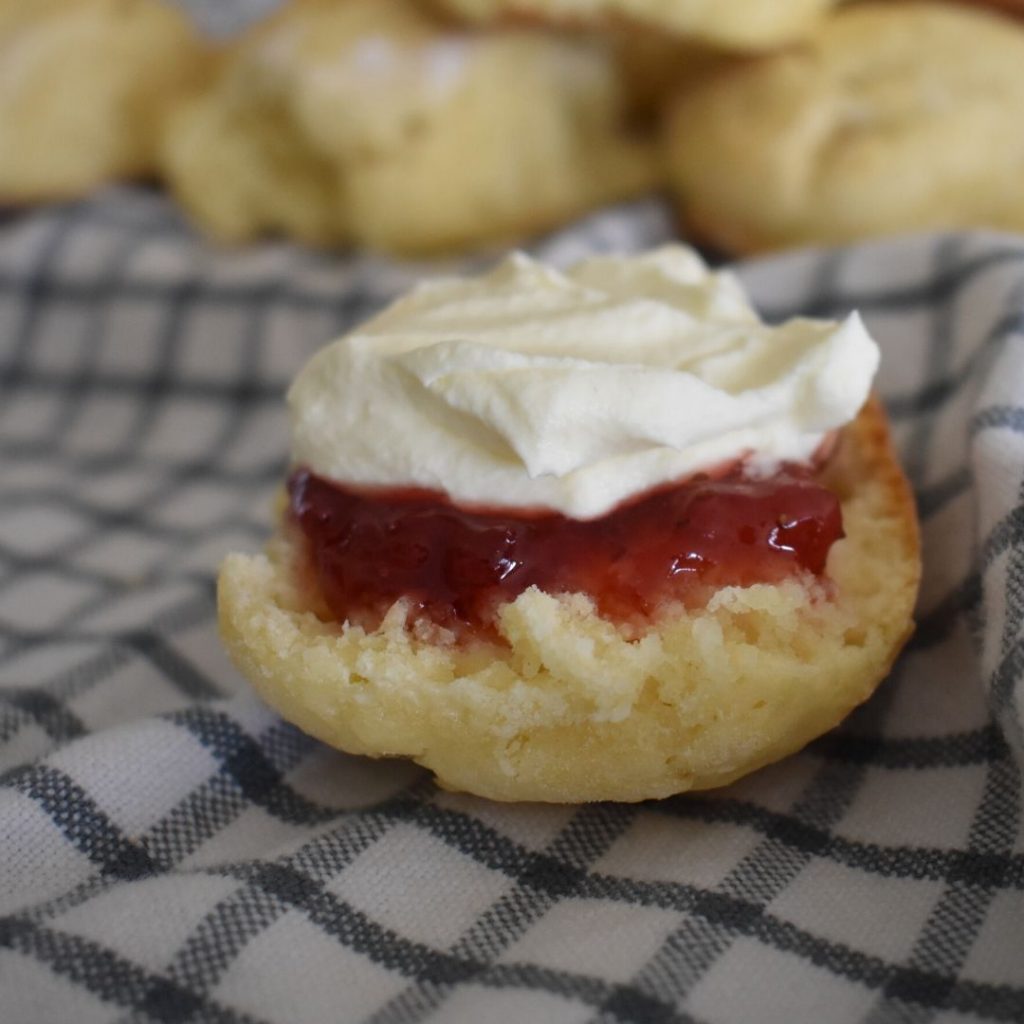 scone with jam and cream