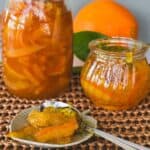 orange marmalade in jars made from an australian recipe.