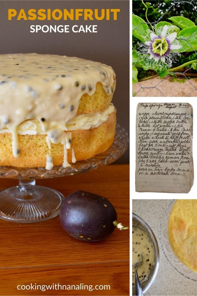 passionfruit sponge cake recipe pin