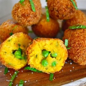 pumpkin croquettes cut in half