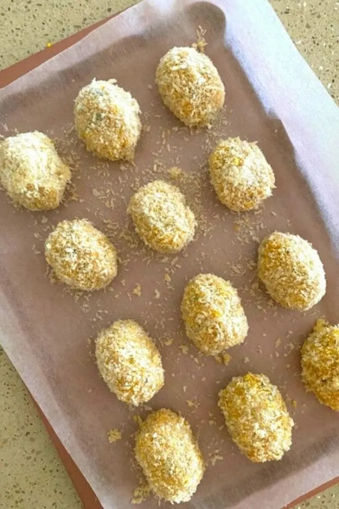 pumpkin croquettes on tray