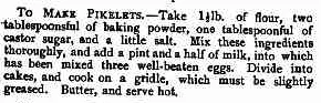 pikelets recipe from Australian magazine in 1800s