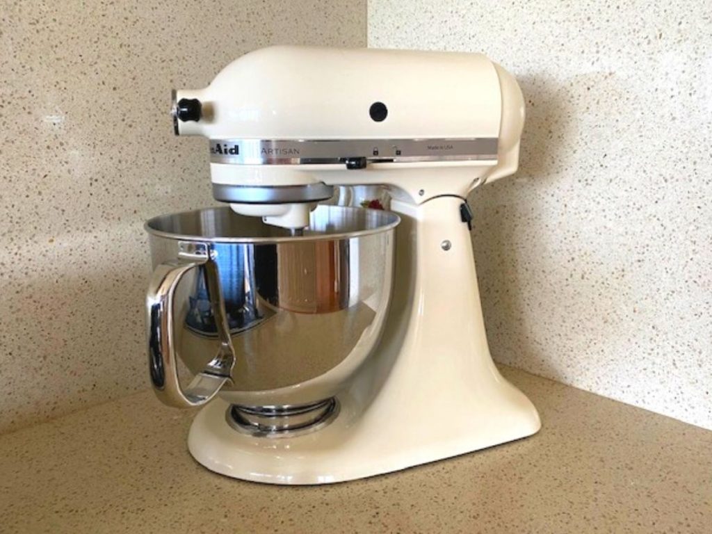 kitchenaid artisan stand mixer in cream colour