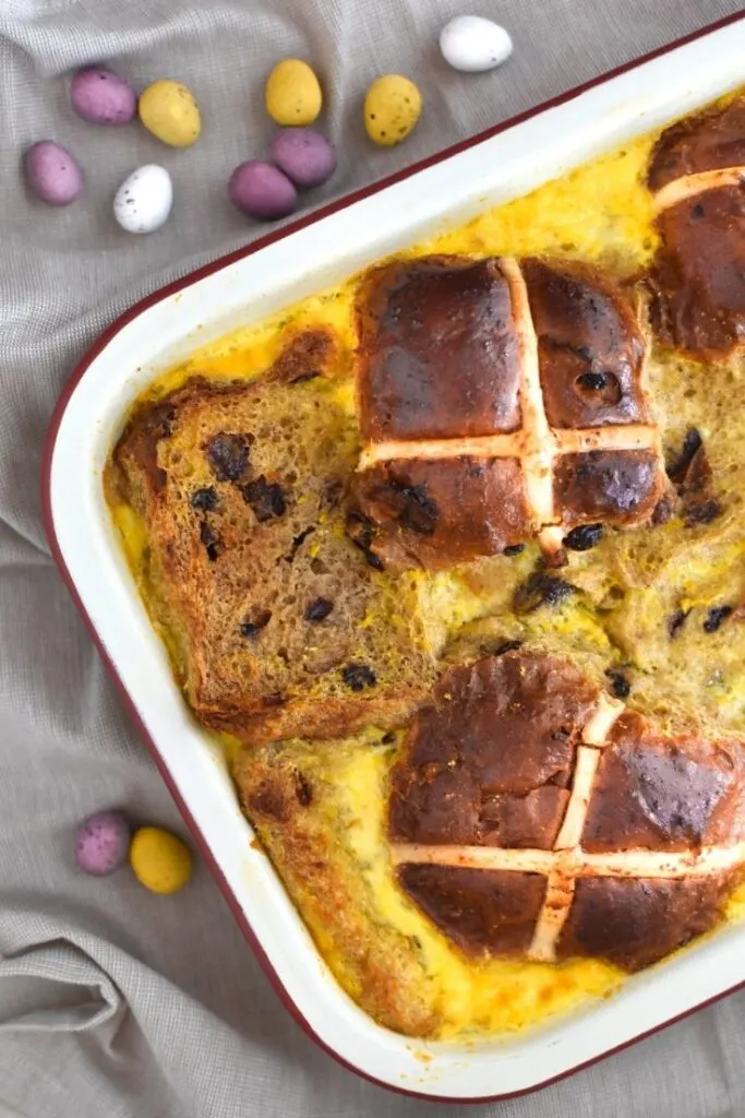 hot cross bun pudding