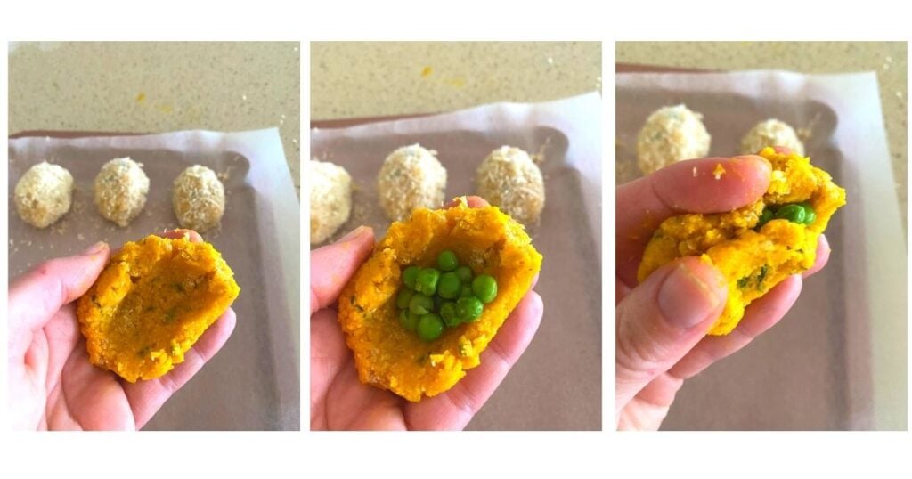 shaping pumpkin croquette