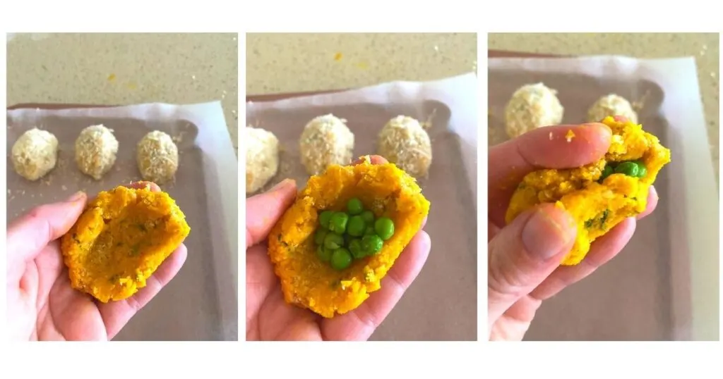 shaping pumpkin croquette