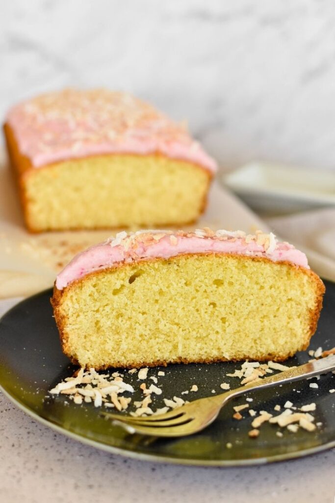 slice of coconut cake