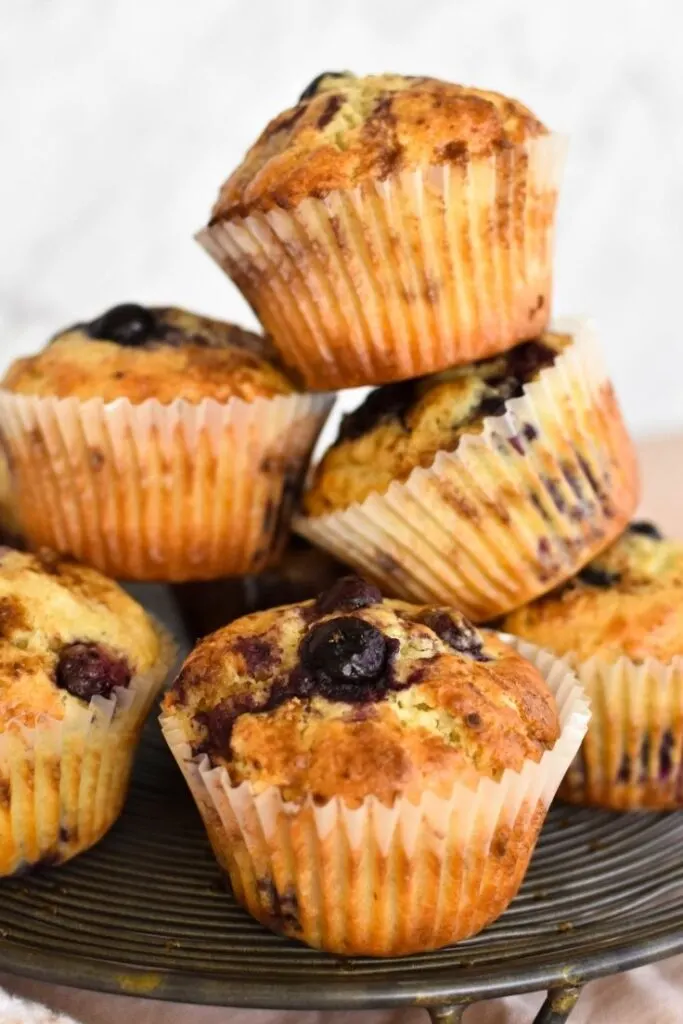 blueberry muffins stacked