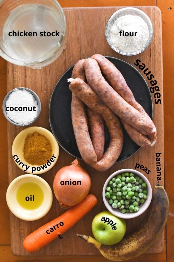 curried sausages ingredients