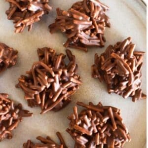 chocolate spiders on plate.