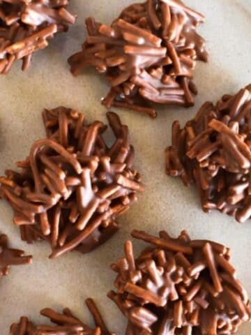 chocolate spiders on plate.