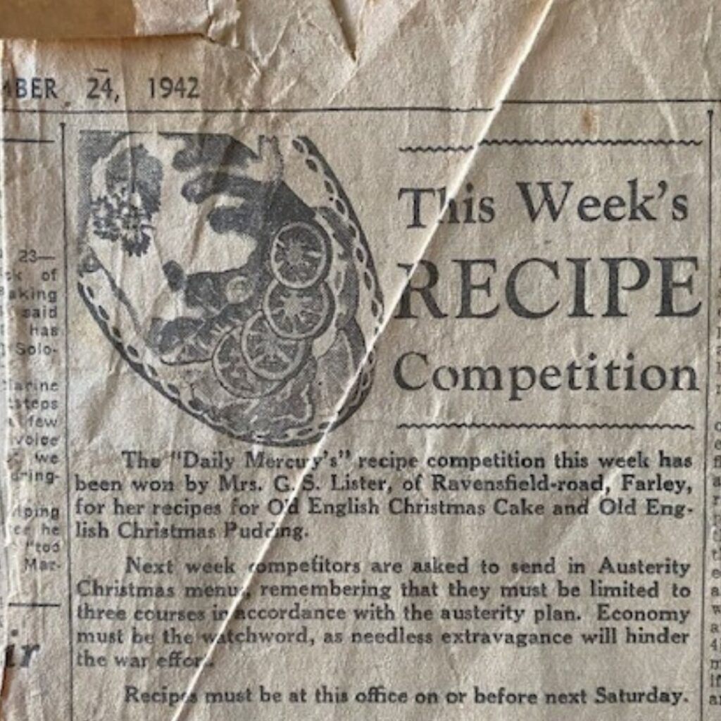 newspaper clipping recipe christmas