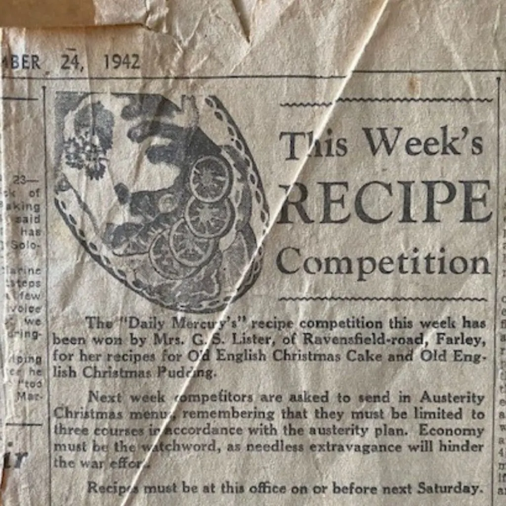 newspaper clipping recipe christmas