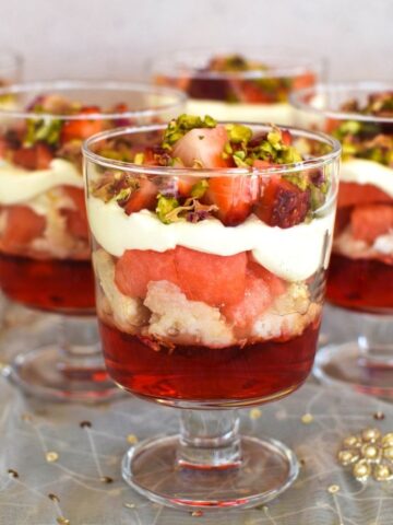 watermelon and rosewater trifles