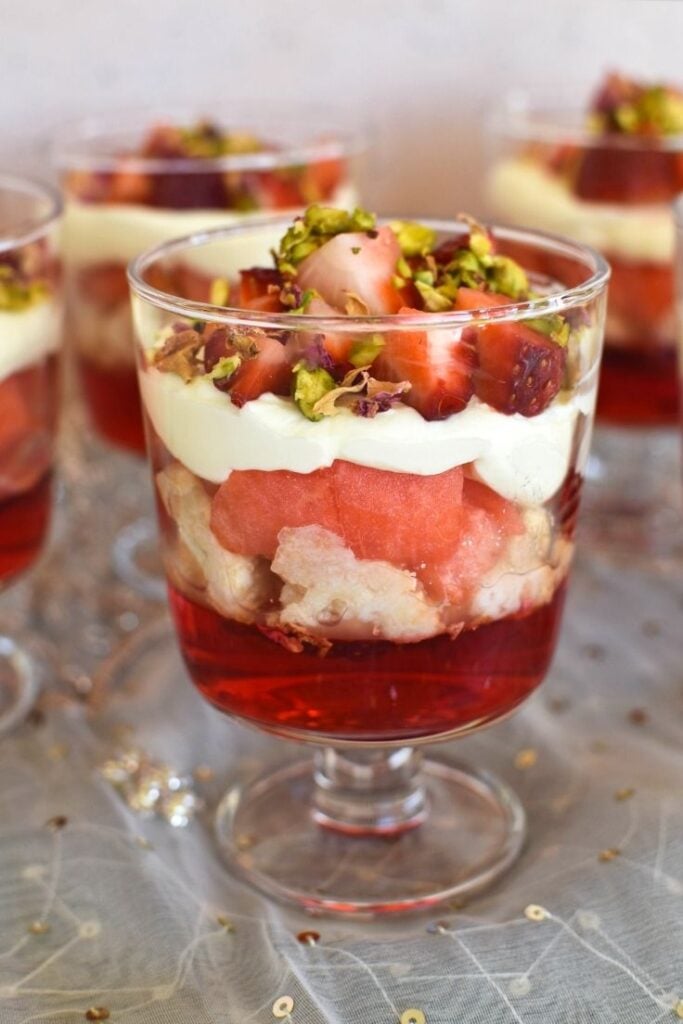 watermelon rosewater trifle