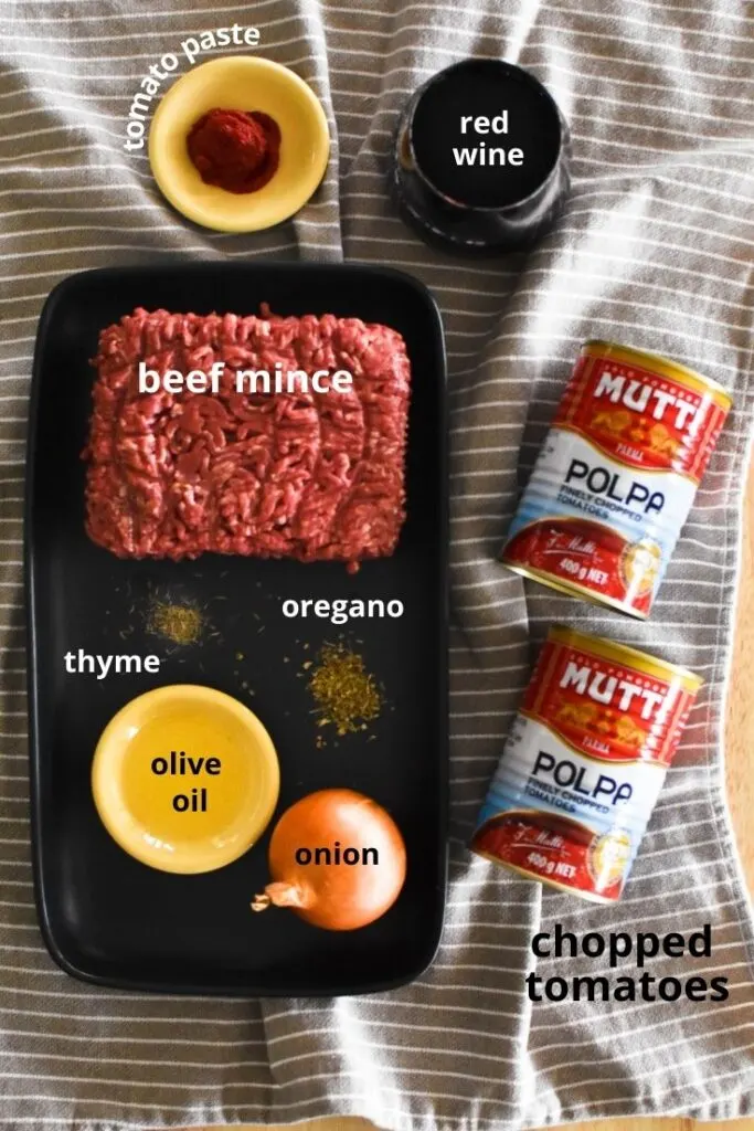 spaghetti bolognese ingredients