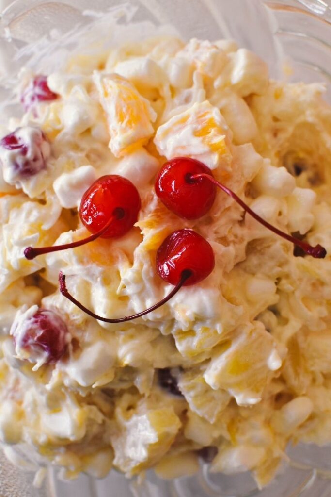 ambrosia salad recipe closeup