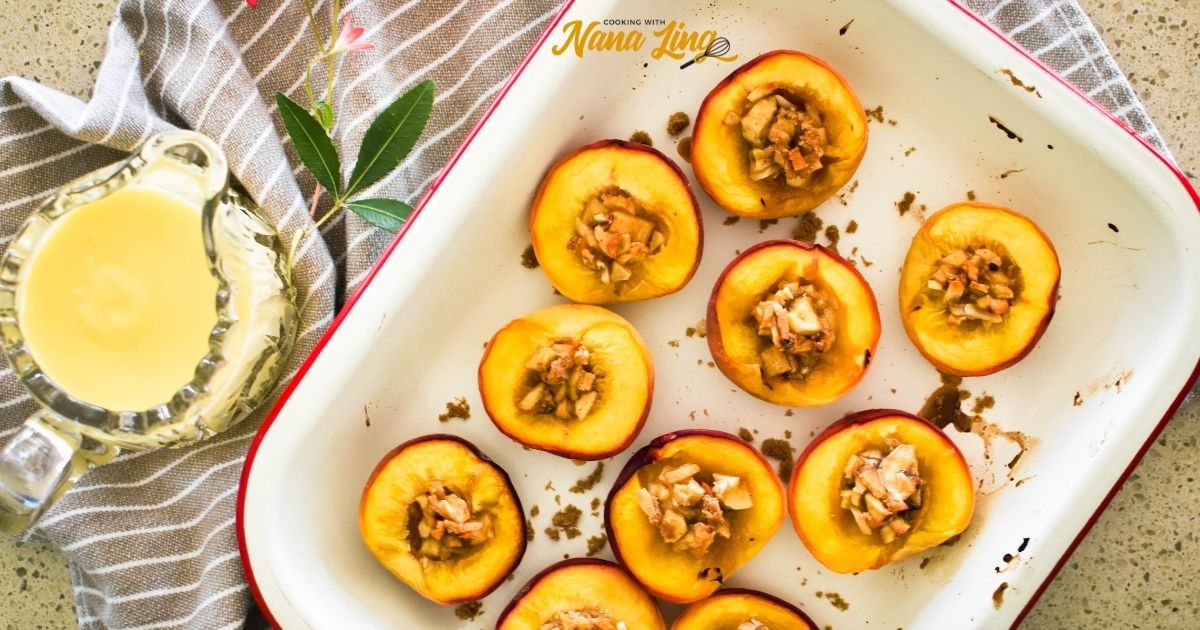 Baked Peaches Recipe Cooking with Nana Ling