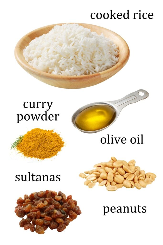 curried rice salad ingredients.