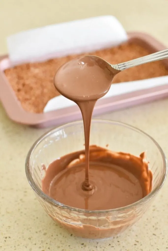 melted chocolate for mars bar slice