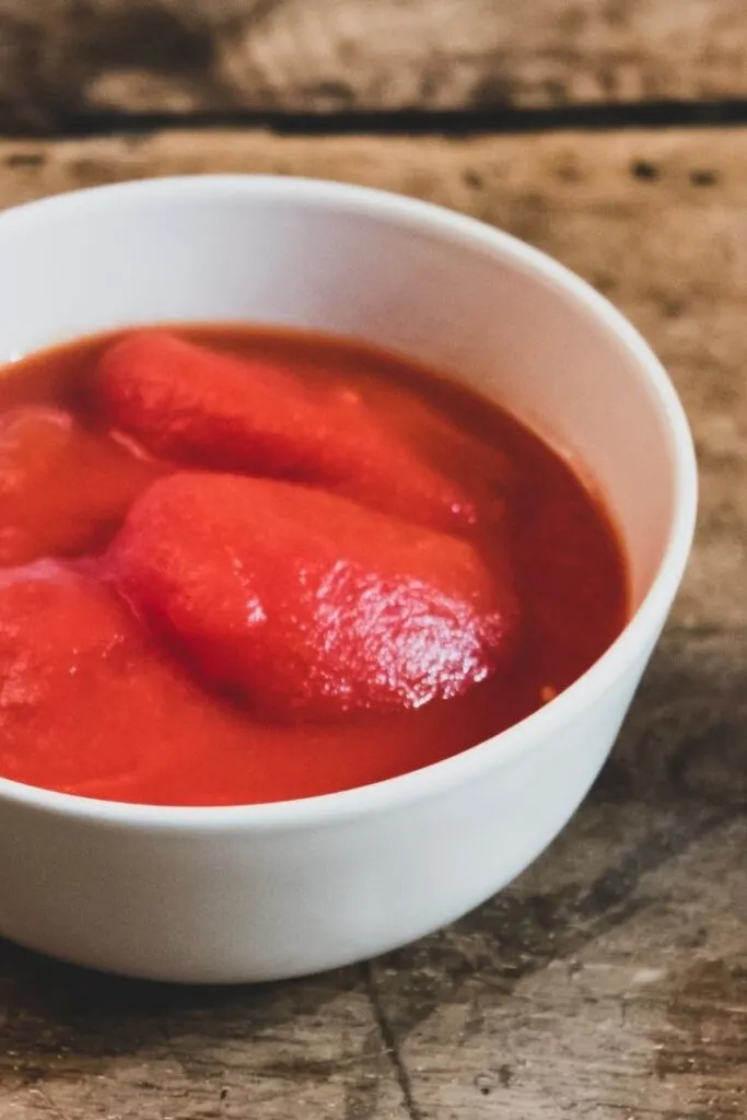 peeled tomatoes for mock chicken