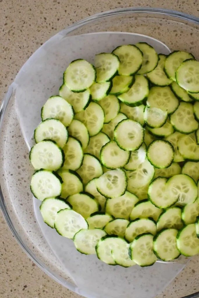 cucumber mint feta salad method