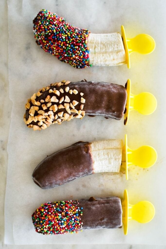 frozen chocolate bananas