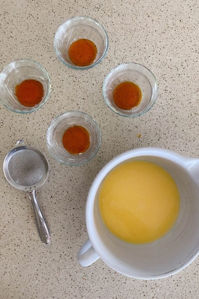 making creme caramel