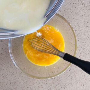 making custard for creme caramels