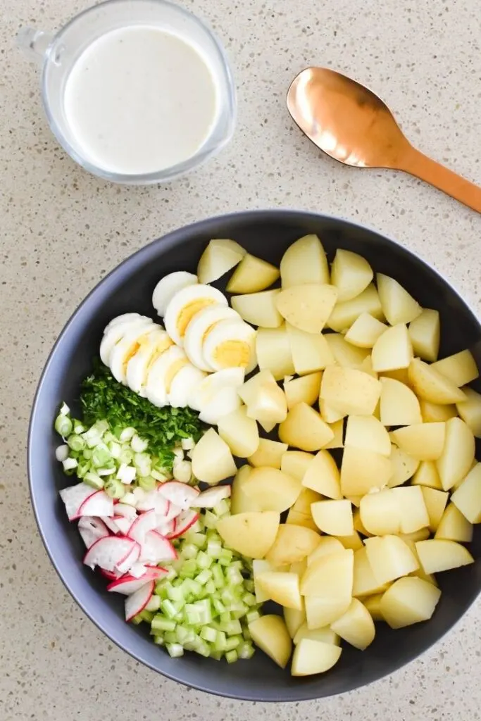 making potato salad