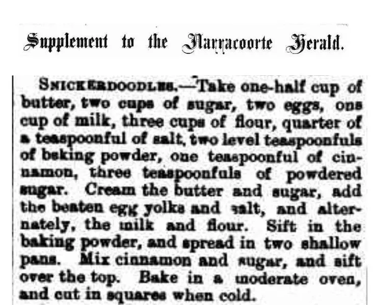 newspaper clipping snickerdoodles