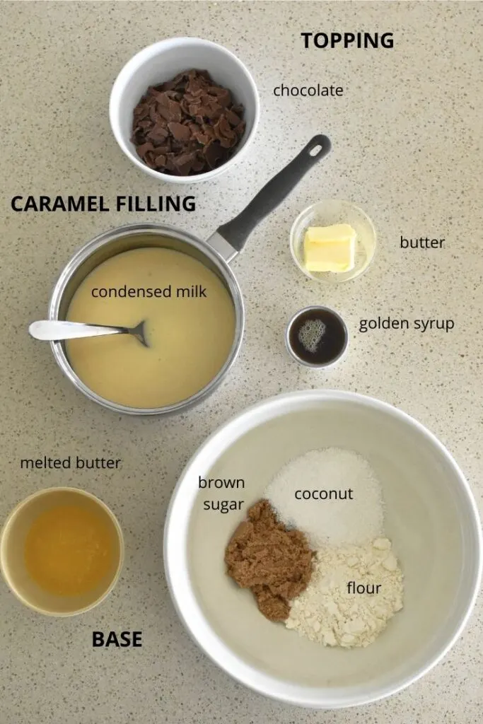 caramel slice ingredients