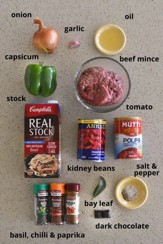 chilli con carne ingredients