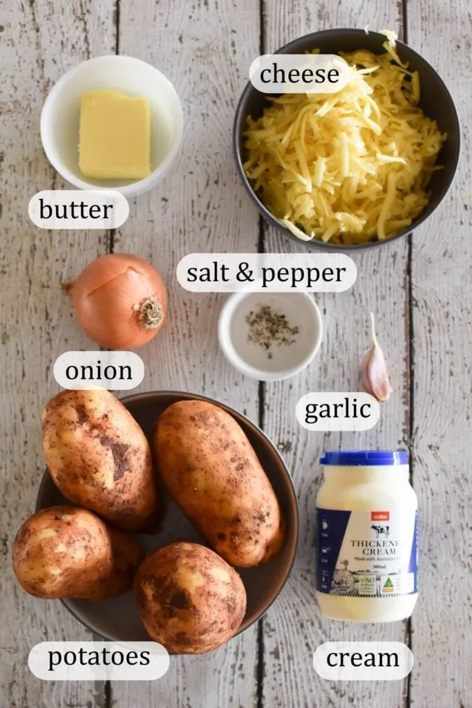 ingredients for potato bake.